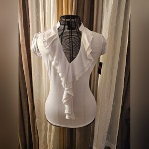 Chic White Ruffled Blouse for Women